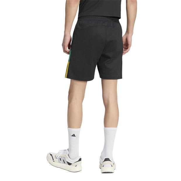 Black/Yellow - adidas - Men's Fleece Jogger Shorts