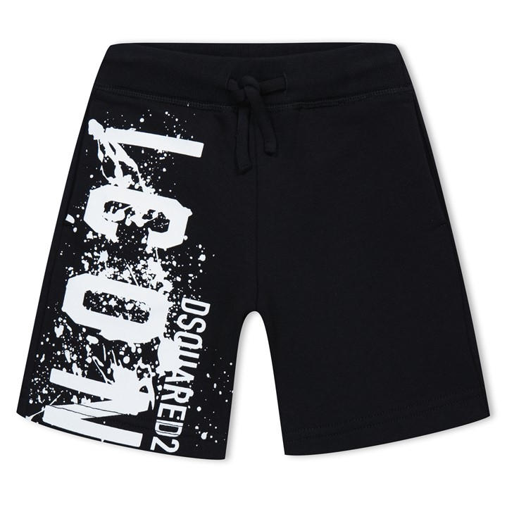 Dsquared2  Kids Black Icon Logo Shorts  in Size 7 - 8 Years, Sports Direct