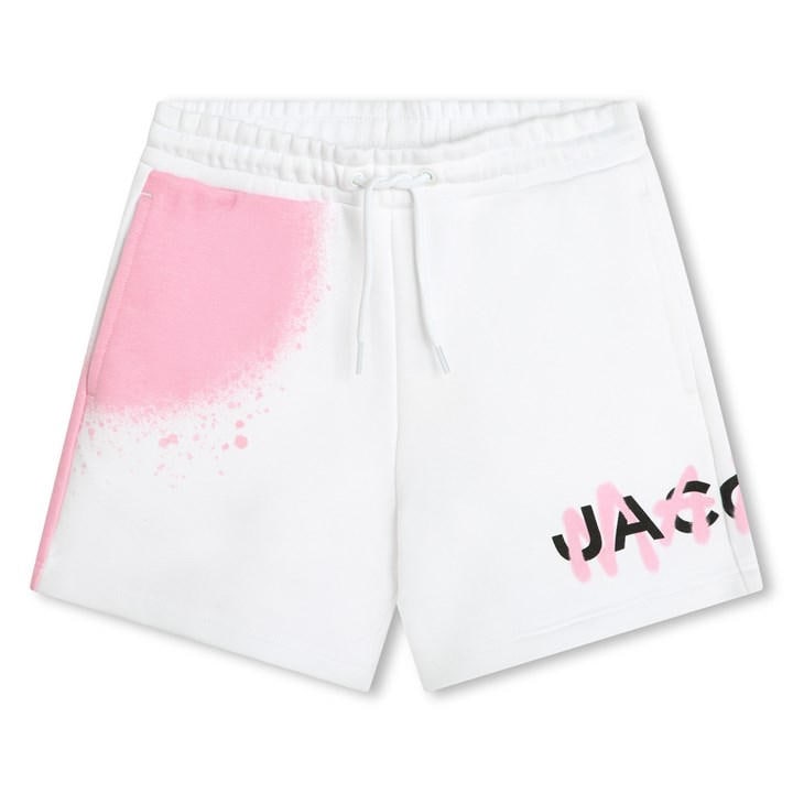 Marc Jacobs Girls White Graffiti Logo Shorts  in Size 8 - 9 Years, Sports Direct