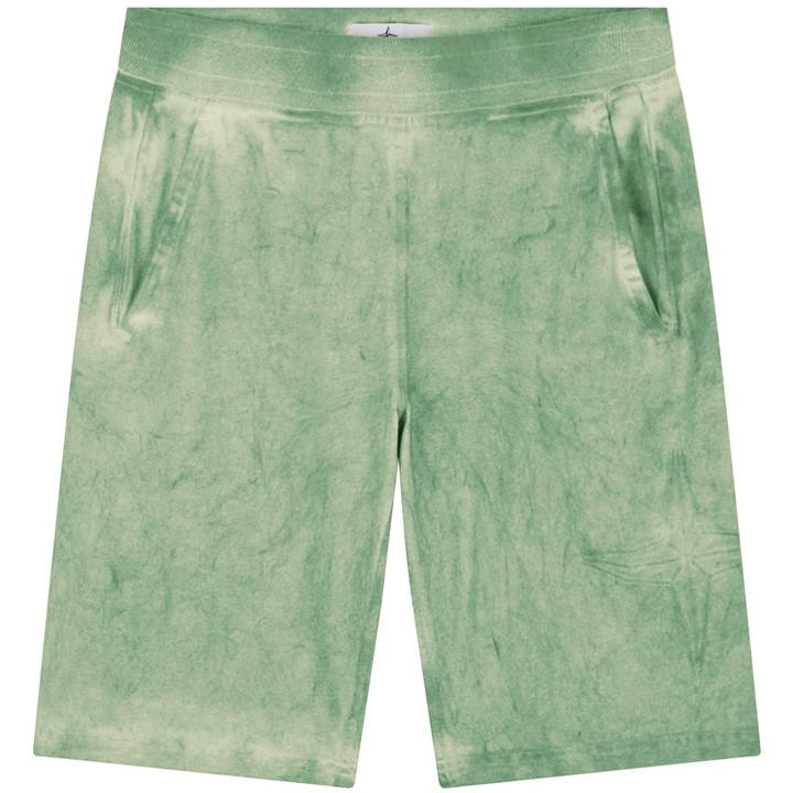 Stone Island Boys Green  Bermuda Shorts Dust Colour Effect in Size 9 - 10 Years, Sports Direct