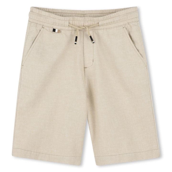 Boss Boys Cream Kids' Logo Fleece Jogger Shorts in Size 5 - 6 Years, Sports Direct