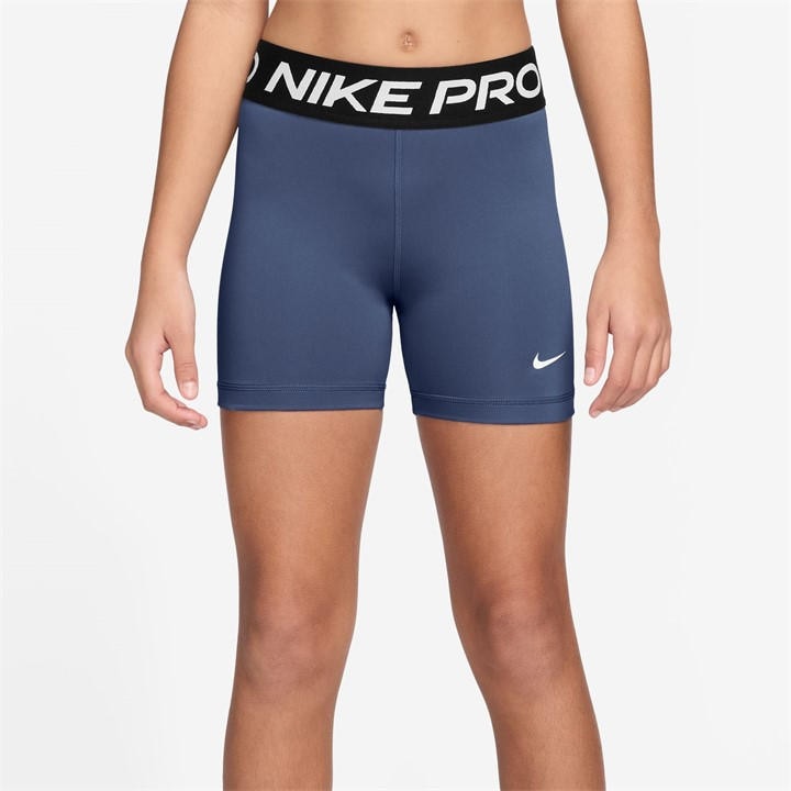Nike Girls Blue Pro Shorts  in Size S, Sports Direct