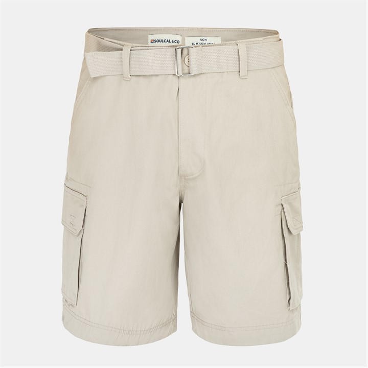 Soulcal Men's Beige Washed Short in Size M, Sports Direct
