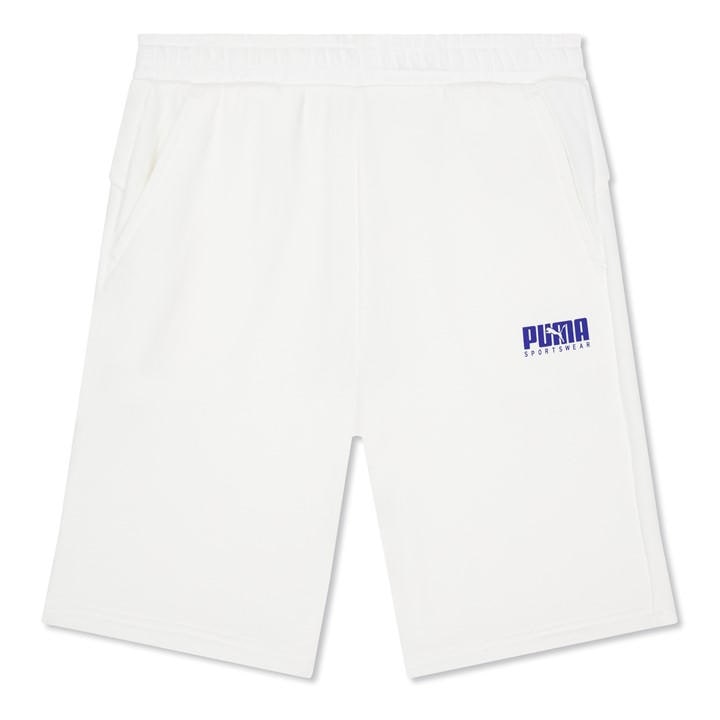Puma  Kids White ' Key Graphic Fleece Jogger Shorts in Size 13 - 14 Years, Sports Direct