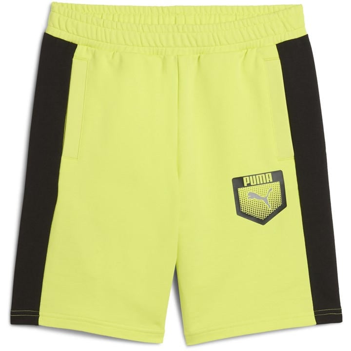 Puma  Kids Yellow ' Fleece Jogger Shorts in Size 13 - 14 Years, Sports Direct