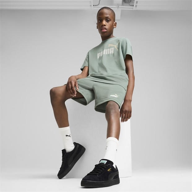Moon Green - Puma - Essentials Logo Fleece Shorts Boys