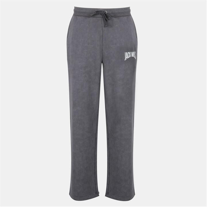 Jack Wills Men' Grey Graphic Cotton Open Hem Fleece Joggers in Size S, Sports Direct