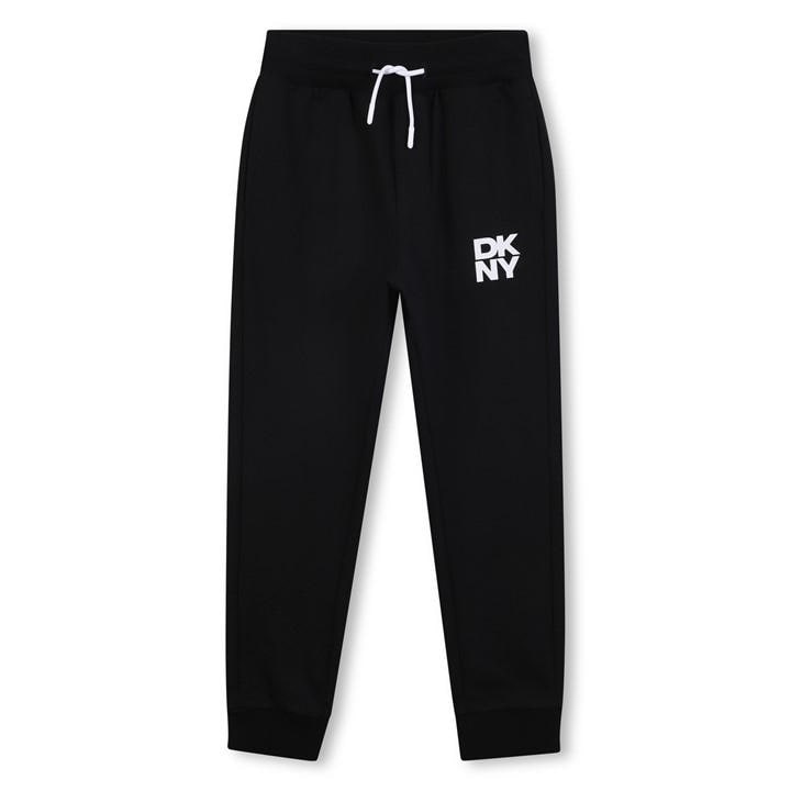Dkny Boys Black Kids' Logo Closed Hem Jersey Joggers in Size 11 - 12 Years, Sports Direct