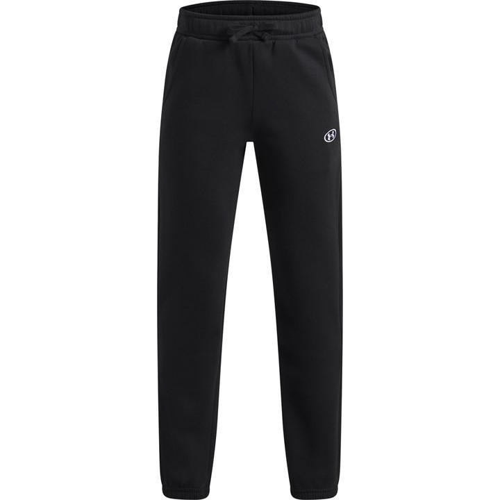 Under Armour Boys Black Under Logo Fleece Jogging Pants  in Size 9 - 10 Years, Sports Direct