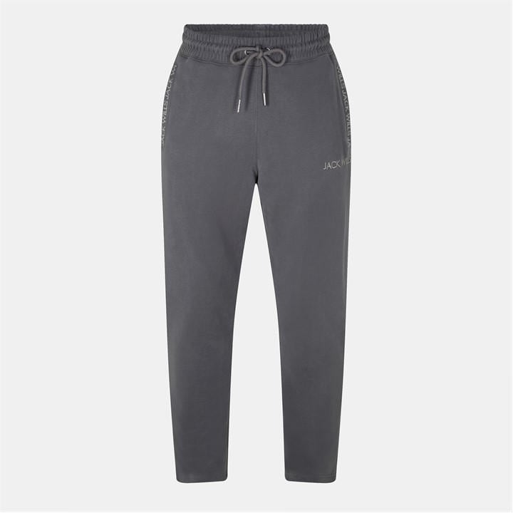 Jack Wills Men's Grey Jw Jacquard Open Hem Fleece Joggers in Size XS, Sports Direct