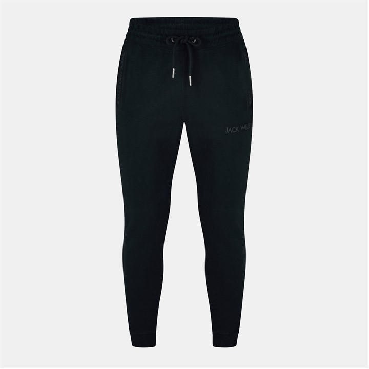Jack Wills Men' Black Jacquard Logo Joggers in Size S, Sports Direct