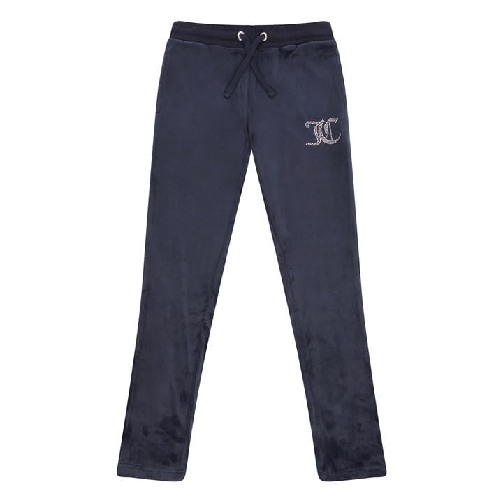 Juicy Couture Girls Blue Diamante Velour Bootcut Joggers in Size 14 - 15 Years, Sports Direct
