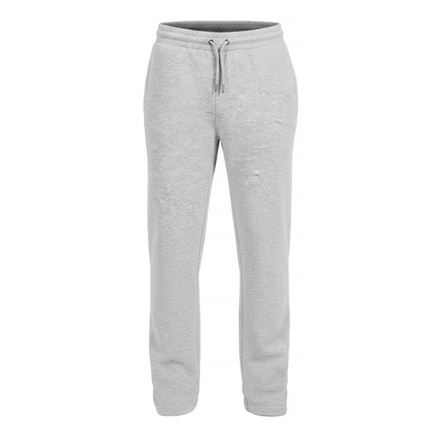 Lt Grey Marl - Brave Soul - Men's Straight Leg Open Hem Fleece Jogging Bottoms