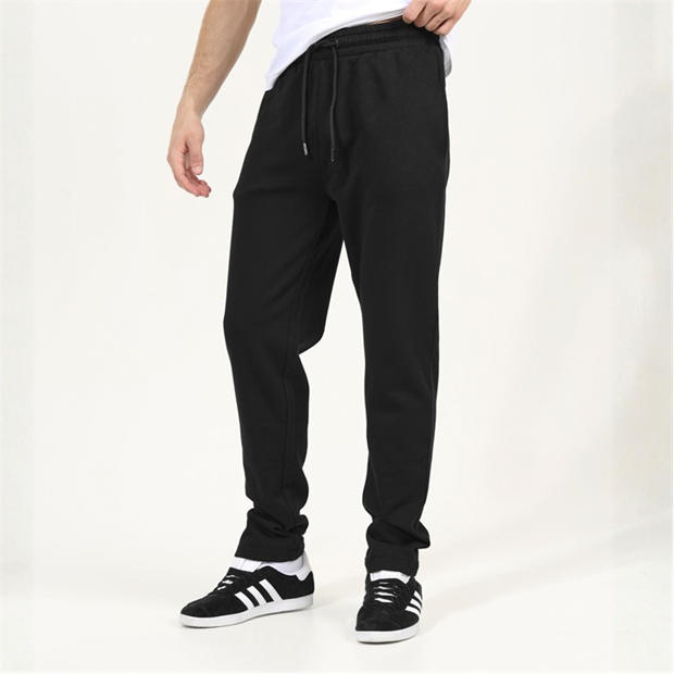 Jet Black - Brave Soul - Men's Straight Leg Open Hem Fleece Jogging Bottoms