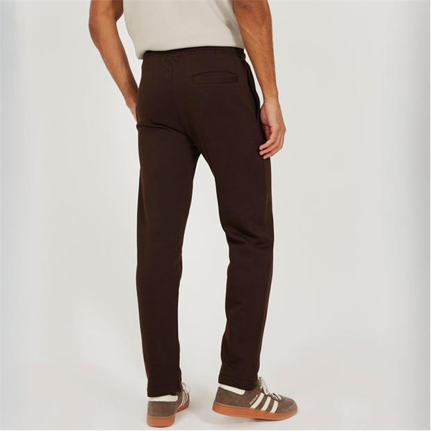 Chocolate - Brave Soul - Men's Straight Leg Open Hem Fleece Jogging Bottoms