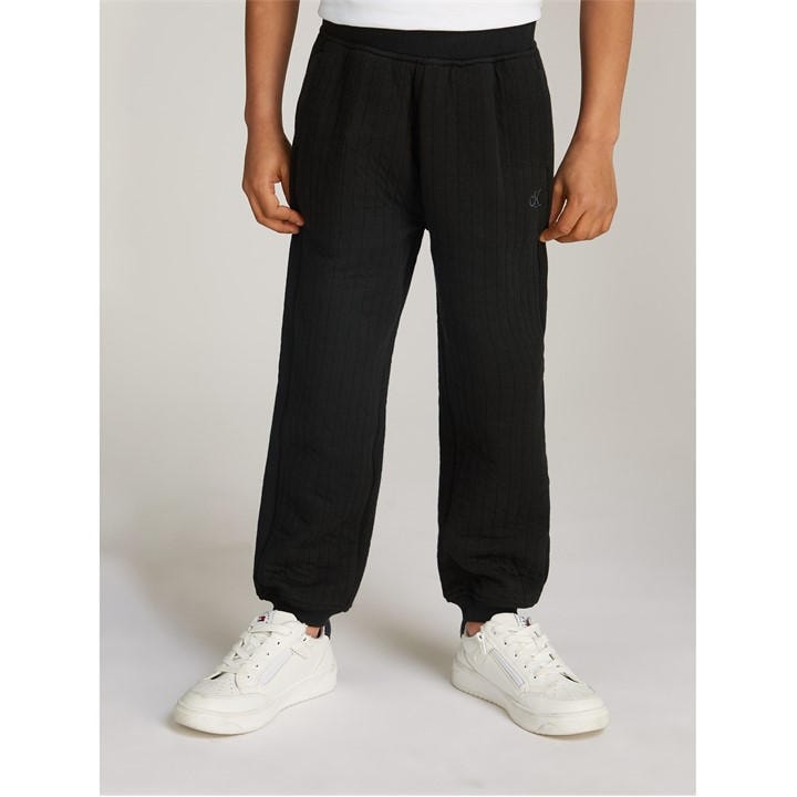 Calvin Klein Jeans Boys Black Quilted Joggers  in Size 14 - 16 Years, Sports Direct