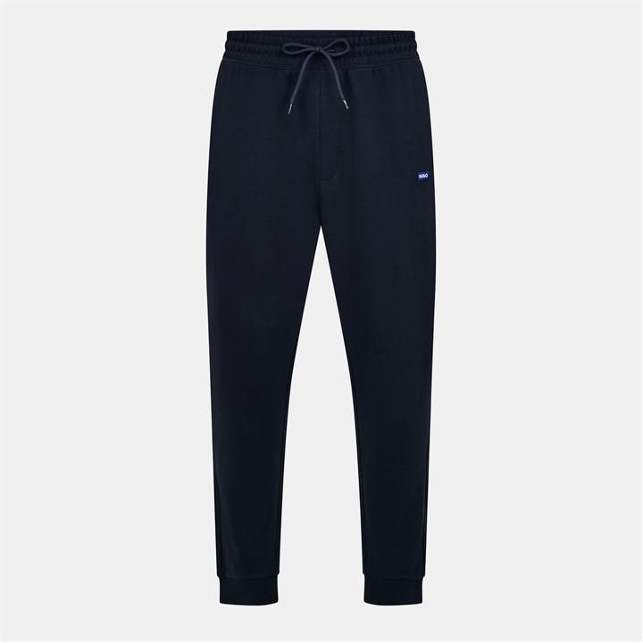 Hugo Men's Blue Bodywear Cotton-Terry Tracksuit Bottoms in Size L, Sports Direct