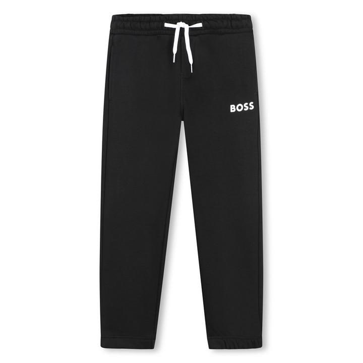 Boss Boys Black Kids Small Logo Jogging Bottoms, Drawstring Waistband in Size 14 - 16 Years, Sports Direct