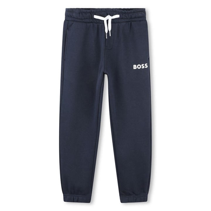 Boss Boys Blue Kids Small Logo Jogging Bottoms, Drawstring Waistband in Size 5 - 6 Years, Sports Direct