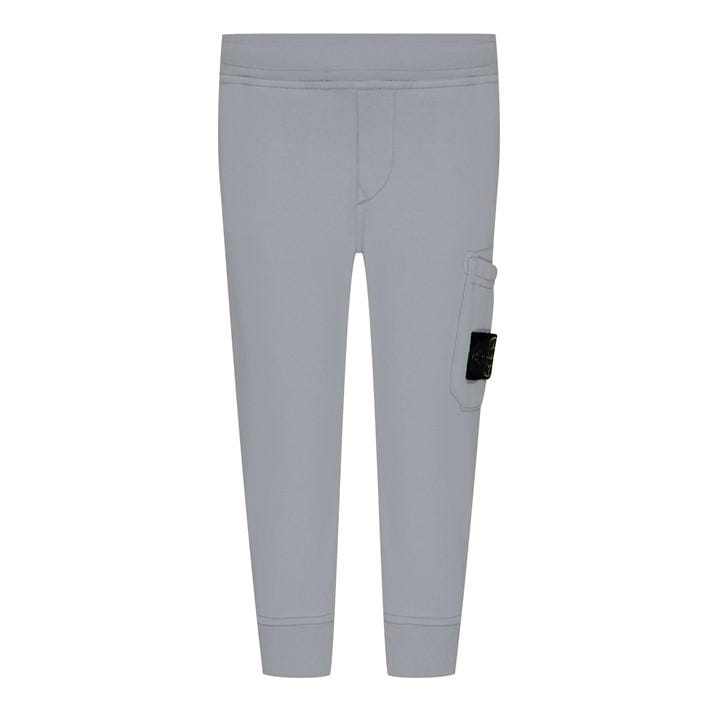 Stone Island Boys Grey Badge Fleece Jogging Bottoms  in Size 3 - 4 Years, Sports Direct