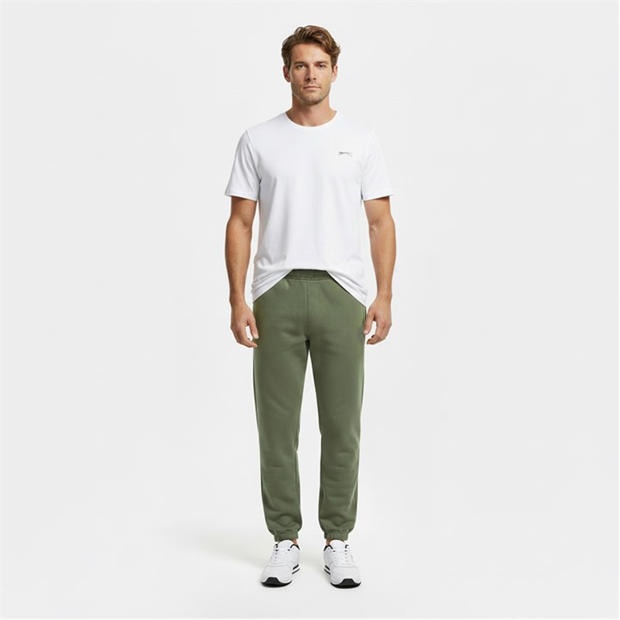 Khaki - Slazenger - Cuffed Fleece Jogging Bottoms Mens