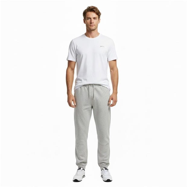 Grey Marl - Slazenger - Cuffed Fleece Jogging Bottoms Mens