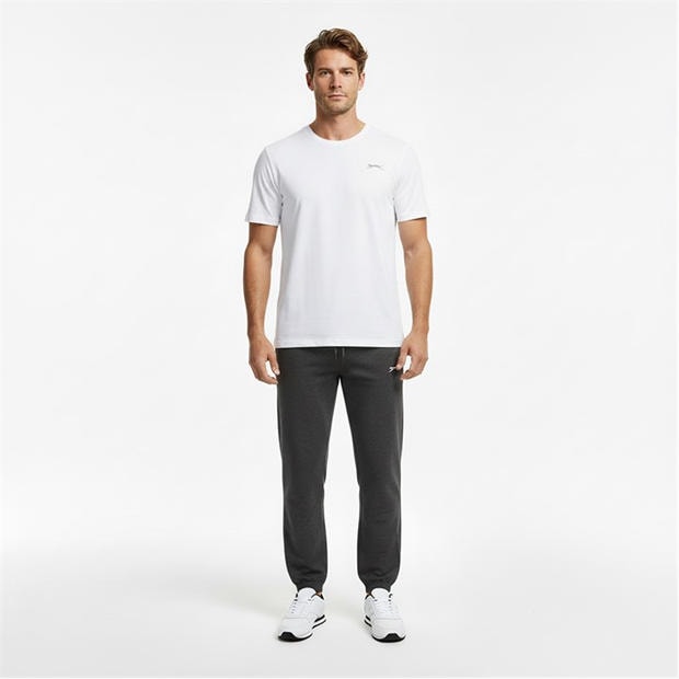 Charcoal Marl - Slazenger - Cuffed Fleece Jogging Bottoms Mens