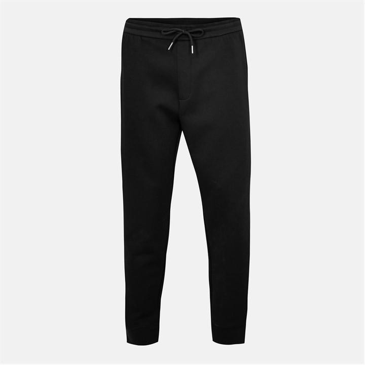 Armani Exchange Men' Black Closed Cuff Fleece Tapered Joggers in Size S, Sports Direct