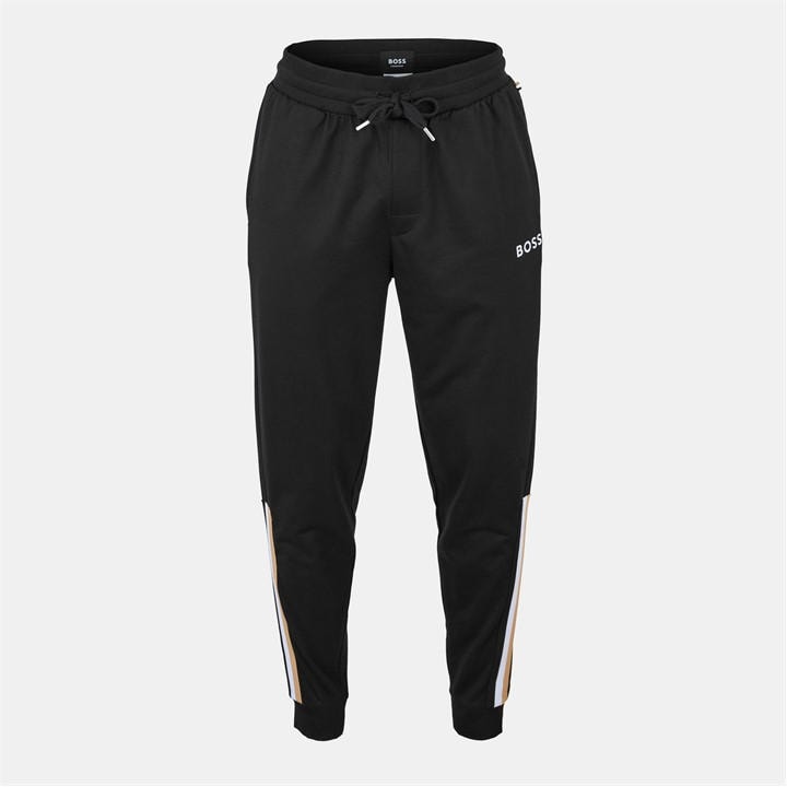 Boss Men's Black Iconic Closed Hem Fleece Joggers in Size L, Sports Direct