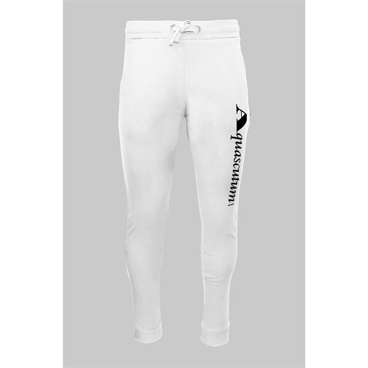 Aquascutum Men's White Closed Hem Fleece Joggers in Size 2XL, Sports Direct