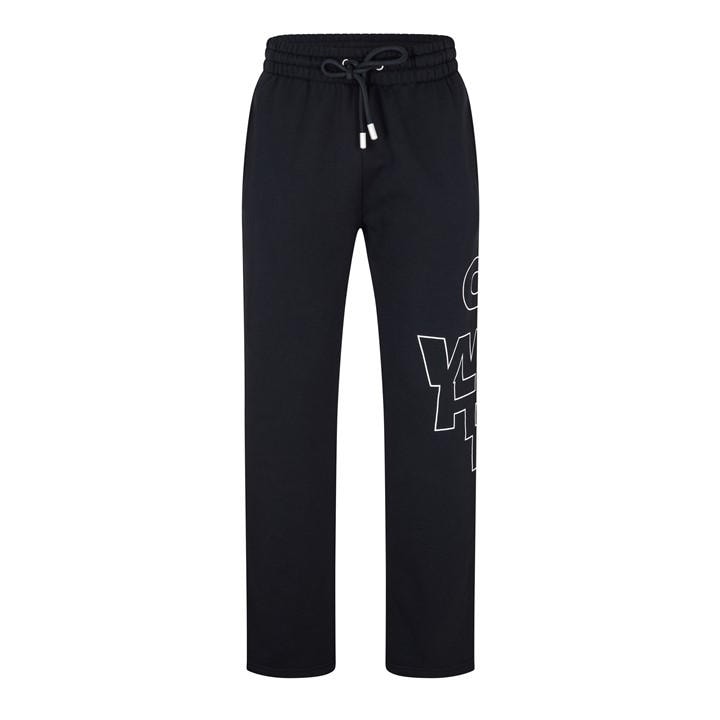 Off White Men's Black Closed Hem Fleece Joggers in Size L, Sports Direct