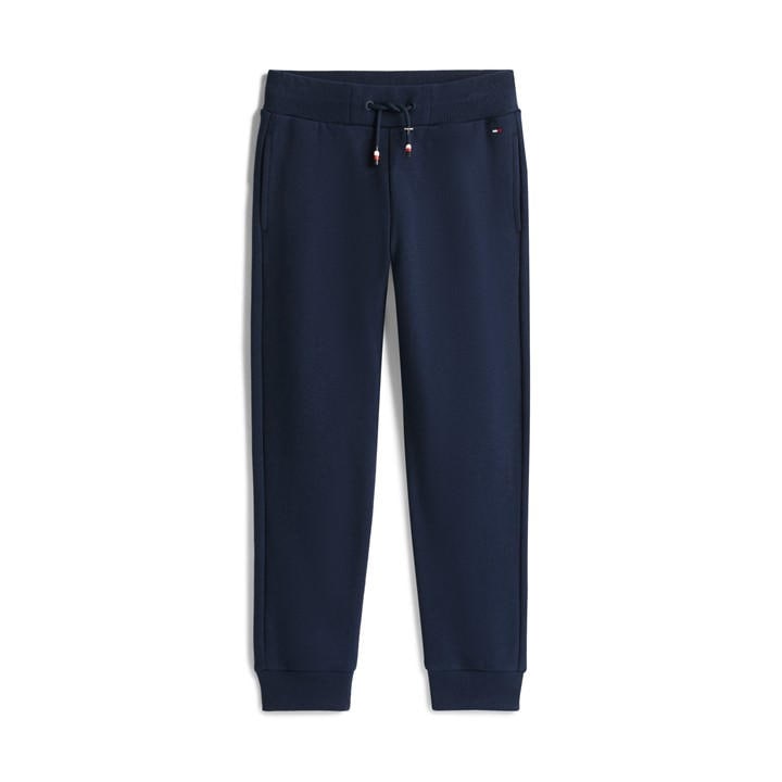 Tommy Hilfiger Boys Blue Kids' Script Closed Hem Fleece Joggers in Size 8 - 9 Years, Sports Direct