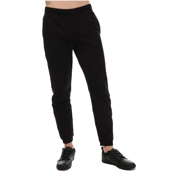 Lacoste Men's Black Tape Logo Fleece Closed Hem Joggers in Size XL, Sports Direct