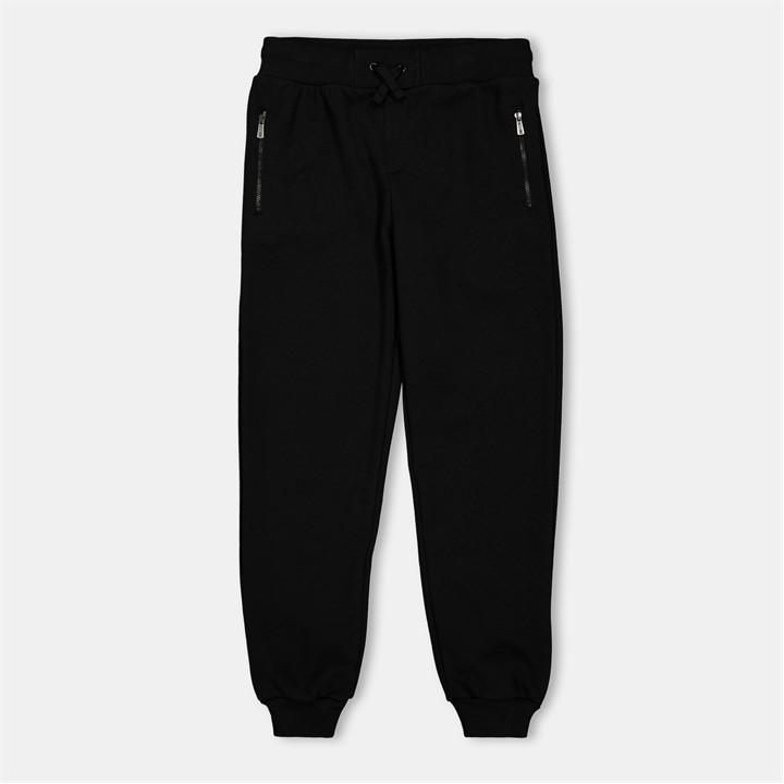 Moschino  Kids Black ' Spray Logo Closed Cuff Fleece Joggers in Size 14 - 16 Years, Sports Direct
