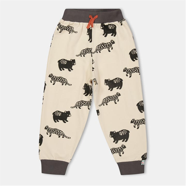Lilly And Sid Boys White Leopard Closed Hem Fleece Joggers in Size 7 - 8 Years, Sports Direct
