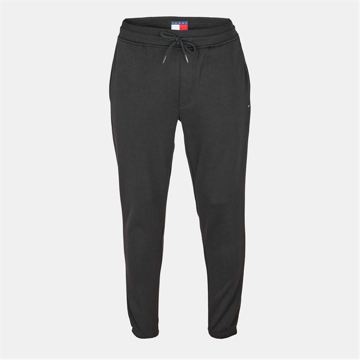 Tommy Jeans Men's Black Tj Flag Slim Closed Hem Fleece Joggers in Size XS, Sports Direct
