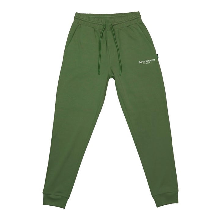 Aquascutum Men's Green Closed Hem Fleece Joggers in Size 2XL, Sports Direct