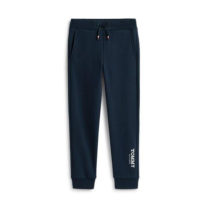 Tommy Hilfiger Boys Blue Kids' Mono Closed Hem Fleece Joggers in Size 11 - 12 Years, Sports Direct