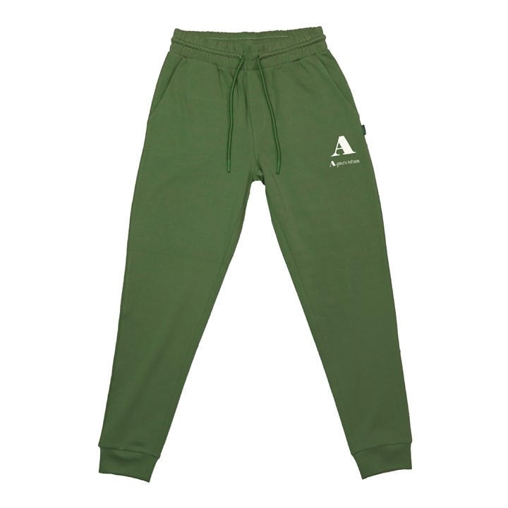 Aquascutum Men' Green Closed Hem Fleece Joggers in Size S, Sports Direct