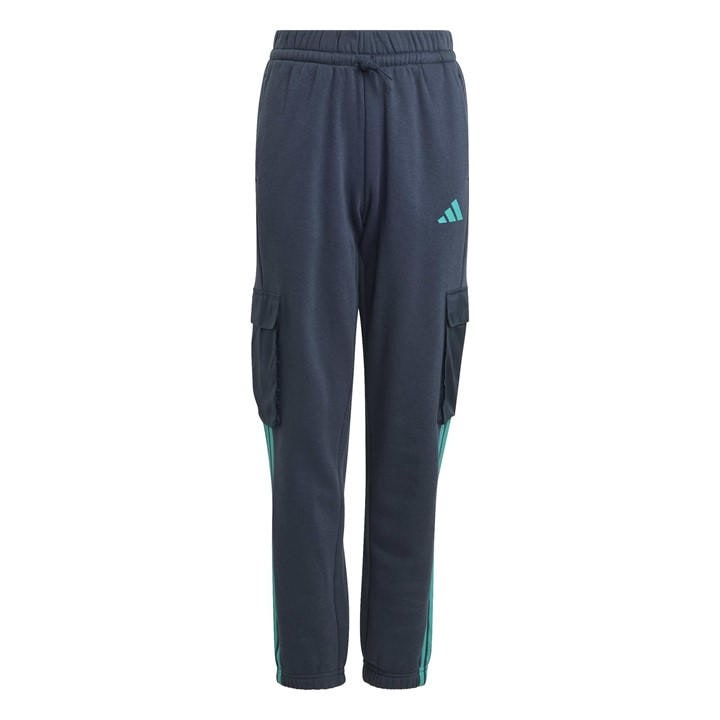 Adidas Boys Blue Utility Fleece Cargo Joggers  in Size 13 - 14 Years, Sports Direct