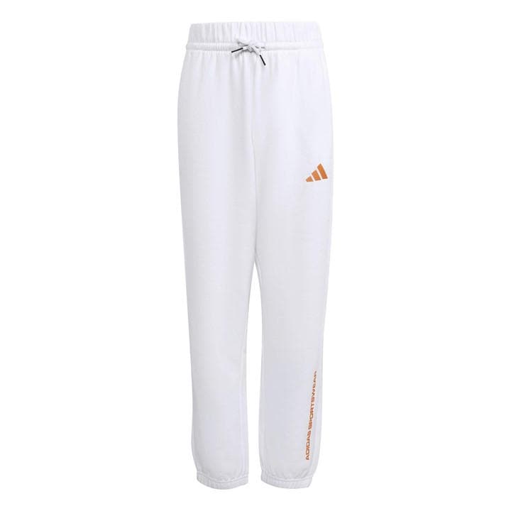 Adidas Boys White Kids' Fleece Joggers in Size 7 - 8 Years, Sports Direct