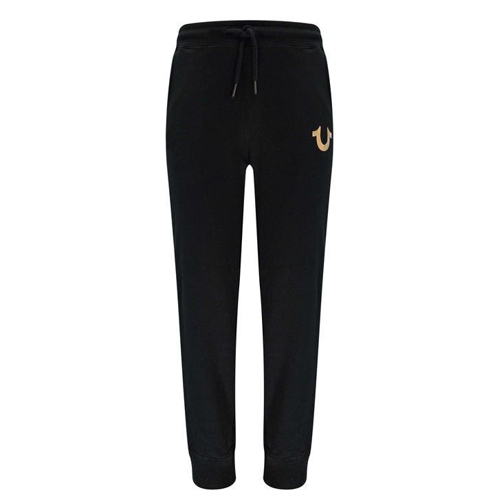 True Religion Boys Black Horseshoe Joggers , Sports Direct
