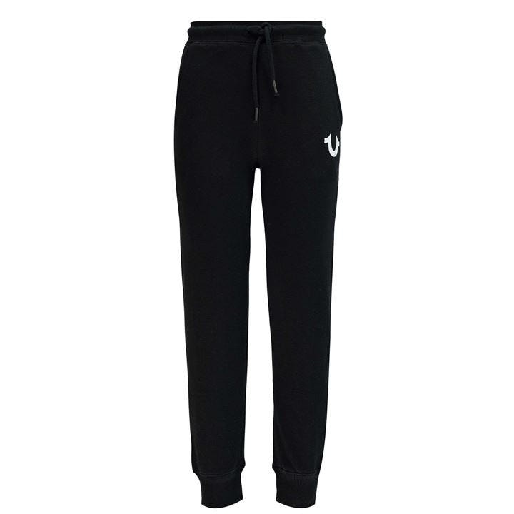 True Religion Boys Black Horseshoe Jogging Bottoms, Sports Direct
