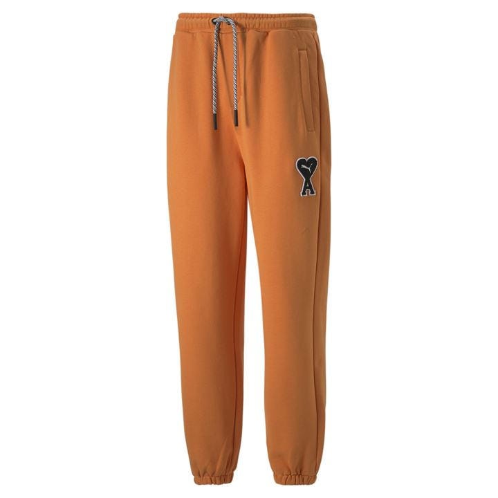 Puma  Orange  Closed Cuff Cotton Fleece Joggers in Size L, Sports Direct