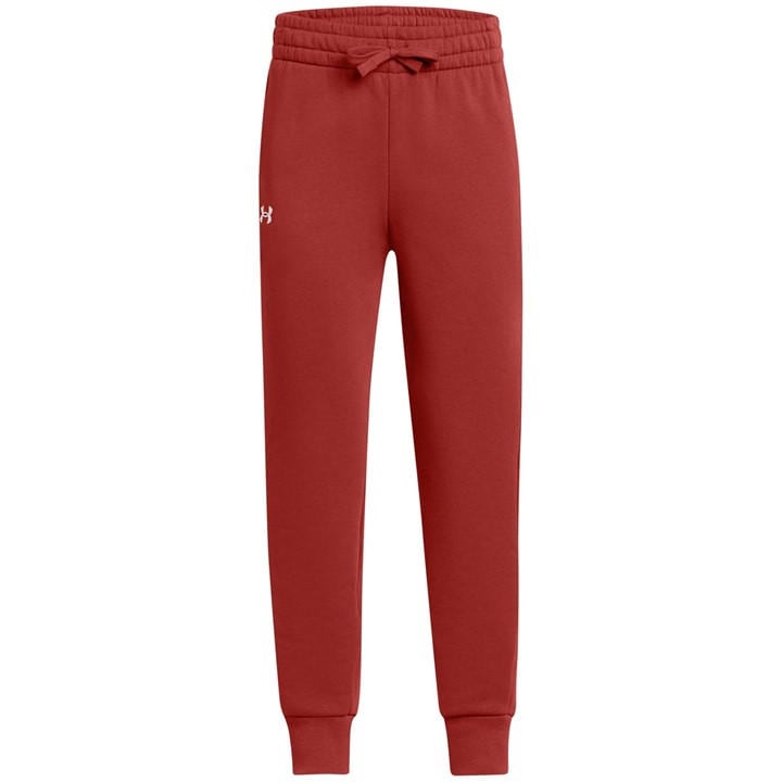 Under Armour Girls Orange Rival Fleece Joggers  in Size M, Sports Direct
