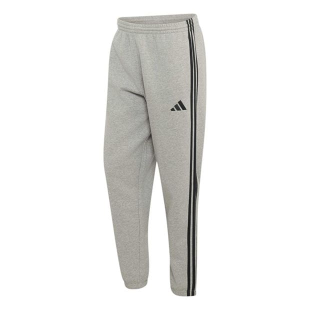 MedGrey/Black - adidas - Essentials Fleece Tapered Cuff 3-Stripes Joggers