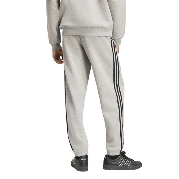 MedGrey/Black - adidas - Essentials Fleece Tapered Cuff 3-Stripes Joggers