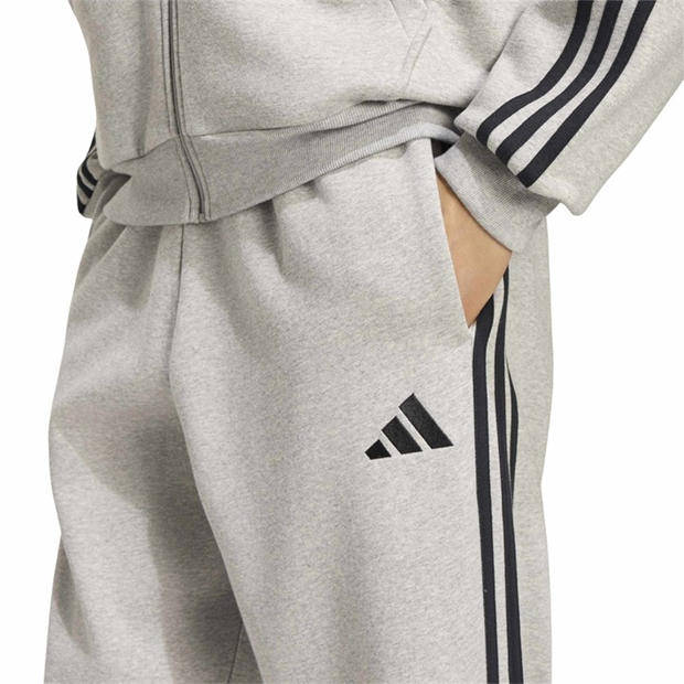 MedGrey/Black - adidas - Essentials Fleece Tapered Cuff 3-Stripes Joggers