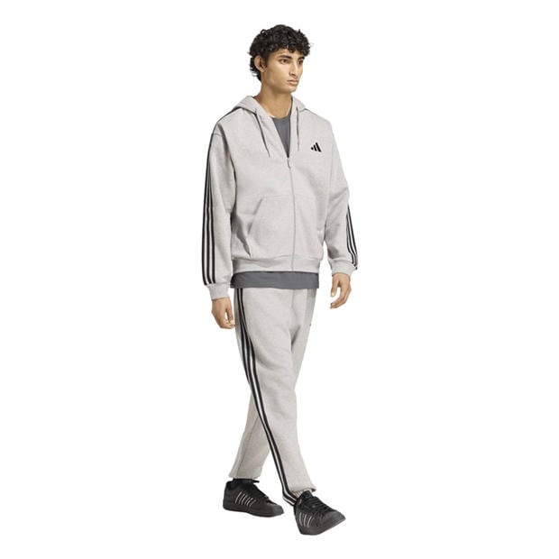 MedGrey/Black - adidas - Essentials Fleece Tapered Cuff 3-Stripes Joggers