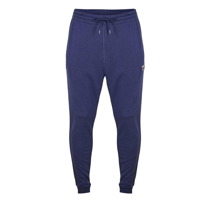 Reebok Men' Blue Identity Small Logo Closed Hem Jersey Joggers in Size S, Sports Direct